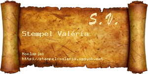 Stempel Valéria névjegykártya
